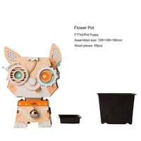 ROLIFE - PUZZLE 3D BOIS - Puzzle 3D bois | Pot de fleur Chiot - 21544231-puppy-united-kingdom - Golemites - Rokr