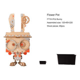 ROLIFE - PUZZLE 3D BOIS - Puzzle 3D bois | Pot de fleur Lapin - 21544231-bunny-united-kingdom - Golemites - Rokr