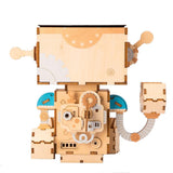 ROLIFE - PUZZLE 3D BOIS - Puzzle 3D bois | Pot de fleur Robot - 21544231-robot-united-kingdom - Golemites - Rokr