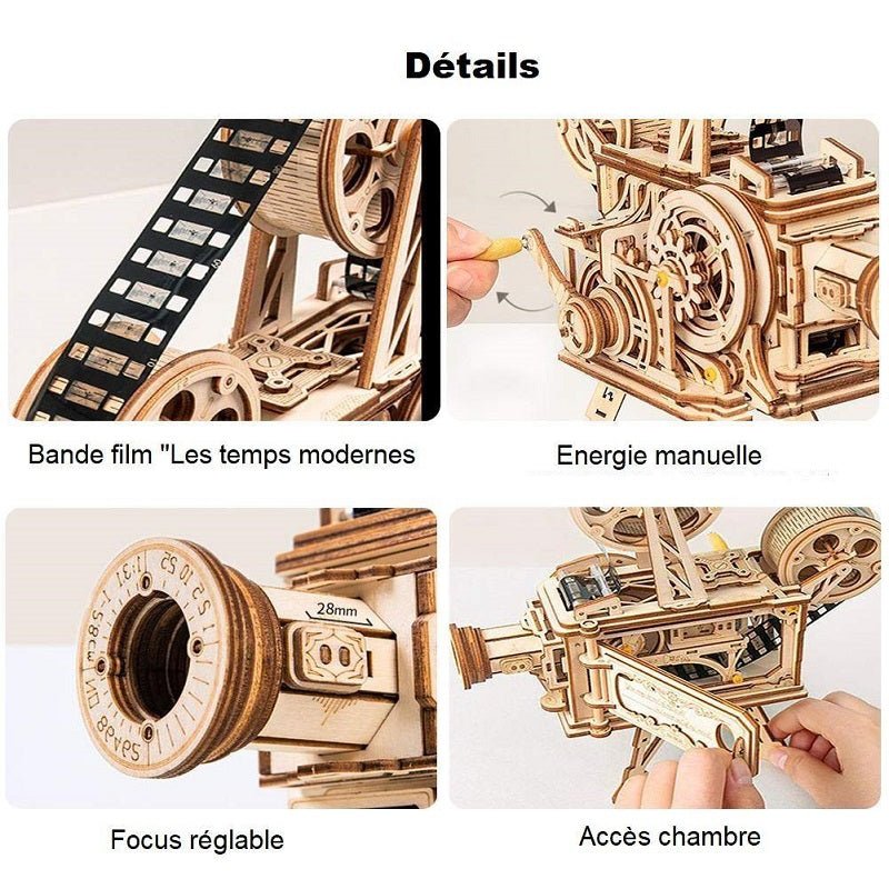 ROKR - PUZZLE 3D BOIS - Puzzle 3D bois | Projecteur Cinéma - LK601 - Golemites - Rokr