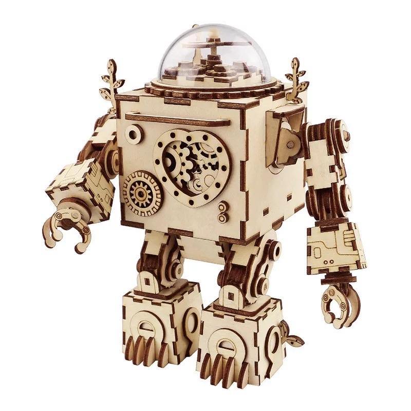 ROKR - PUZZLE 3D BOIS - Puzzle 3D bois | Robot Steampunk - AM601 - Golemites - Rokr