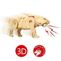 ROKR - PUZZLE 3D BOIS - Puzzle 3D bois | Tigre à dents de Sabre - A410 - Golemites - Rokr