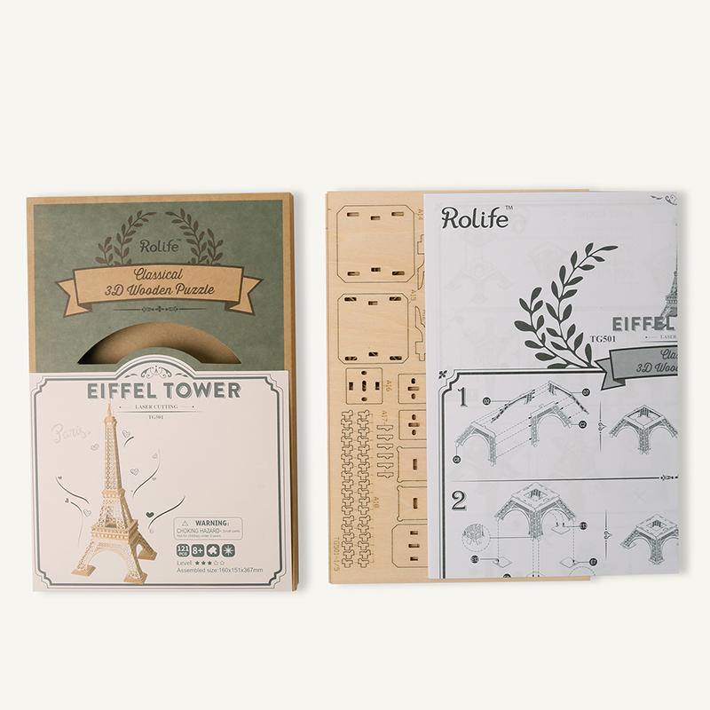 ROLIFE - PUZZLE 3D BOIS - Puzzle 3D bois | Tour Eiffel - TG501 - Golemites - Rokr