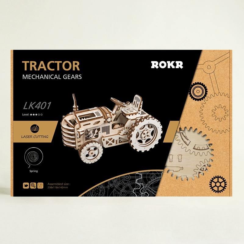 ROKR - PUZZLE 3D BOIS - Puzzle 3D bois | Tracteur - 25222334-lk401-tractor-united-kingdom - Golemites - Rokr