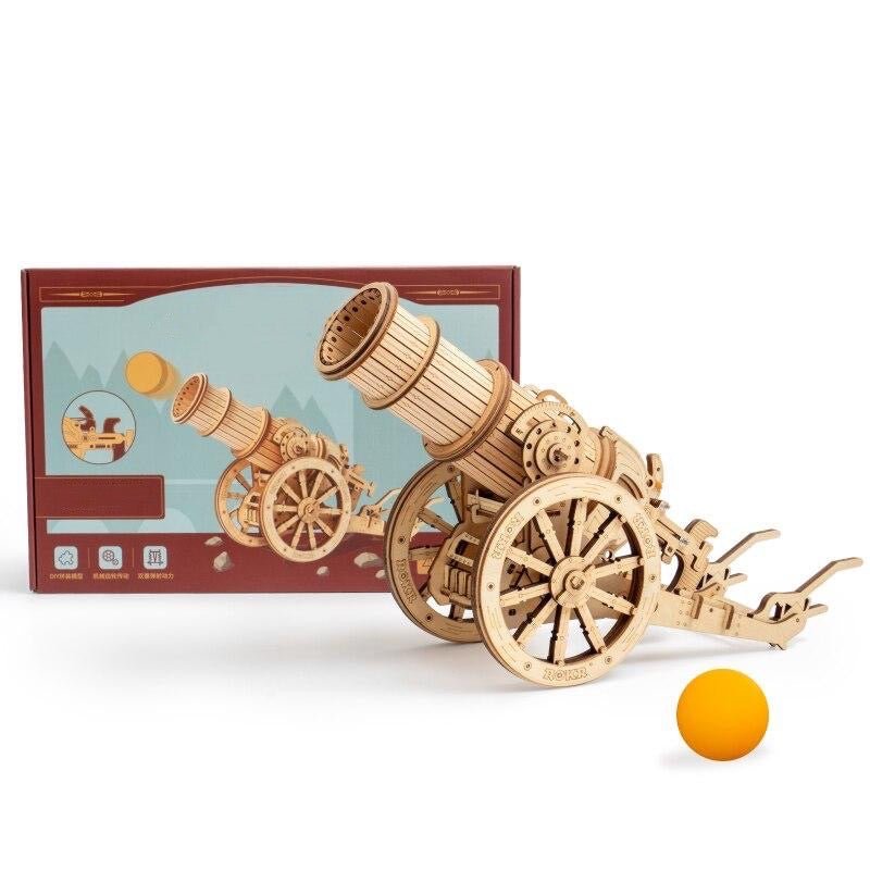 ROKR - PUZZLE 3D BOIS - Puzzle 3D | Canon Médiéval sur roues - KW801 - Golemites - Rokr