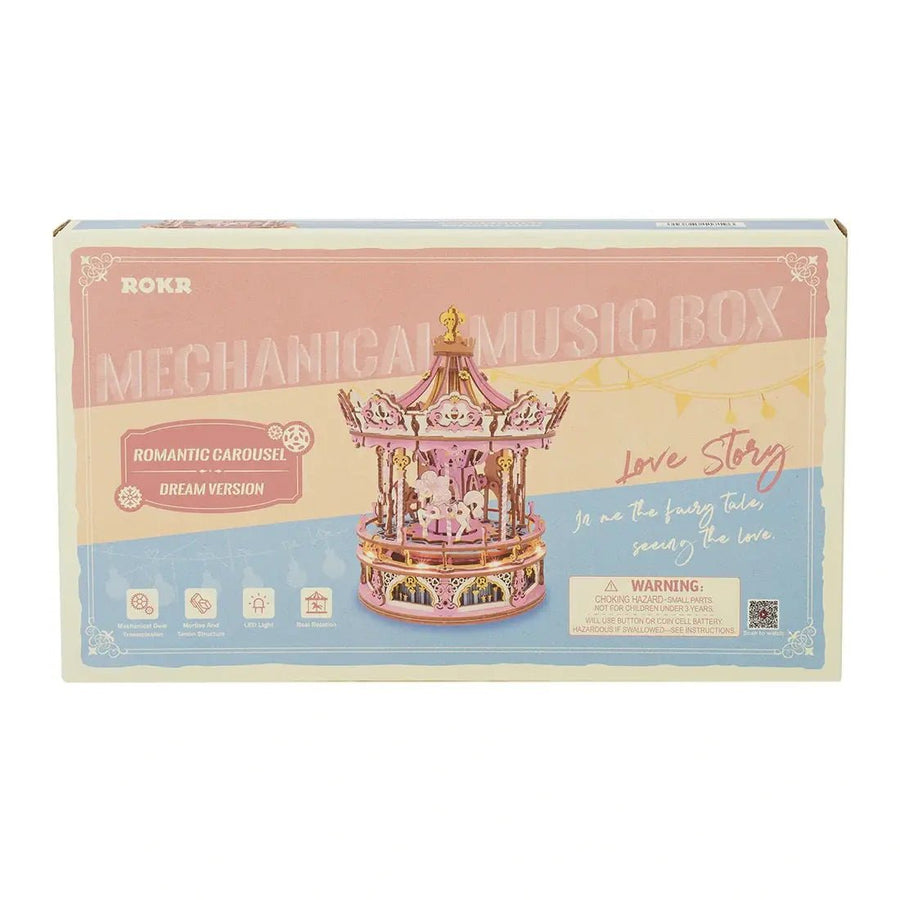 ROKR - PUZZLE 3D BOIS - Puzzle 3D | Carrousel Romantique Dream Version - AMK62J - Golemites - Rokr