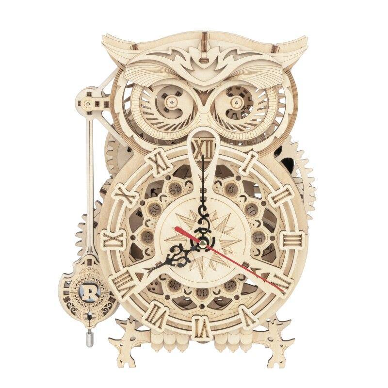 ROKR - PUZZLE 3D BOIS - Puzzle 3D | Horloge Pendule Hibou - LK503 - Golemites - Rokr
