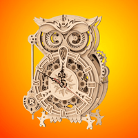 Hibou Bureau Pendule debout Horloge Modèle mécanique DIY 3d Puzzle en bois  pour la décoration de la maison Enfants Cadeau adulte