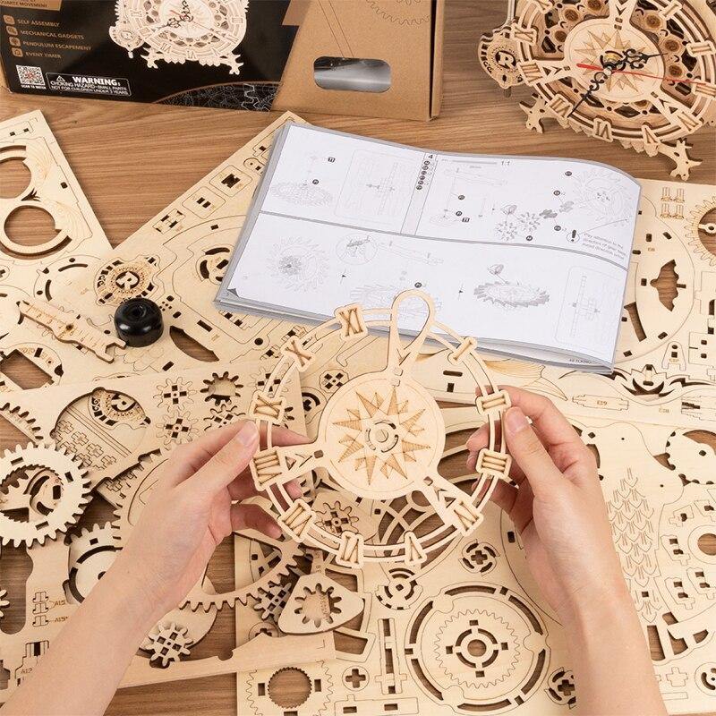Puzzle 3D  Horloge Pendule Hibou - Golemites - Rokr