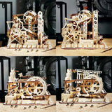 ROKR - PUZZLE 3D BOIS - Puzzle 3D | Pack Les 4 circuits à billes - 4circuits - Golemites - Rokr