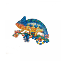 Golemites - PUZZLE EN BOIS - Puzzle Bois Design | Caméléon aventurier - cameleon - Golemites - Rokr