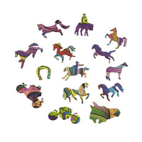Golemites - Puzzle 3D en bois - Puzzles classiques - Puzzle Bois | Le Cheval Fougueux - cheval - Golemites - Rokr