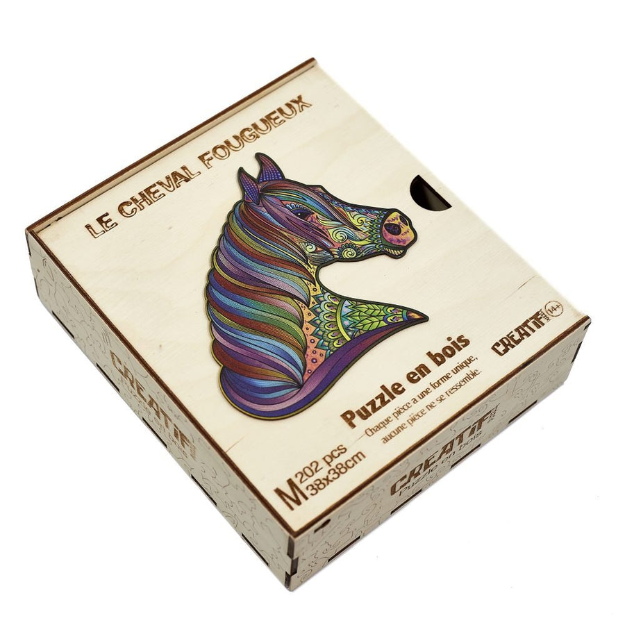 Golemites - Puzzle 3D en bois - Puzzles classiques - Puzzle Bois | Le Cheval Fougueux - cheval - Golemites - Rokr
